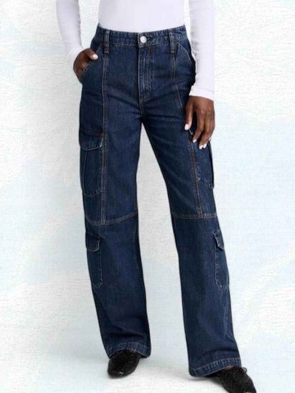 rag & bone Dark Wash Cargo Jeans - Picture 3 of 5